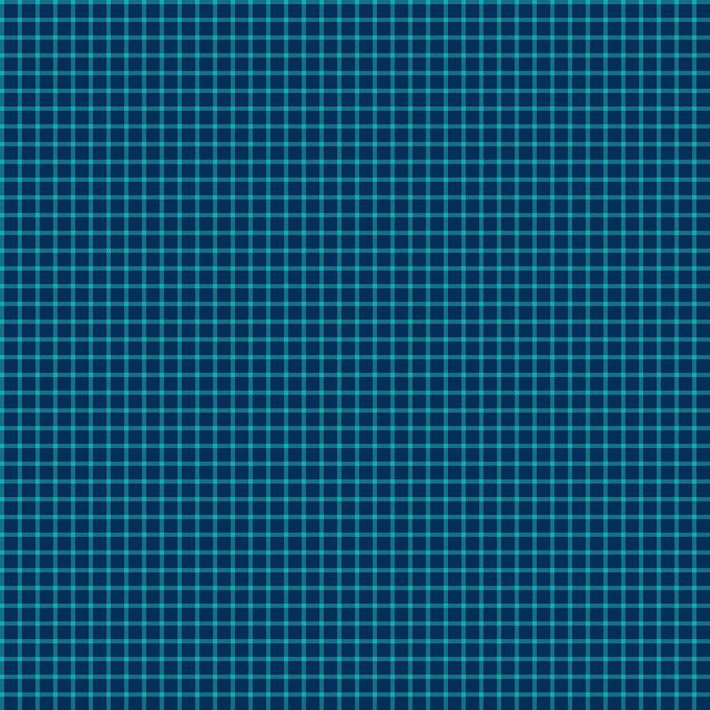 Piccadilly Plaids - Navy/Turquoise - Open Check