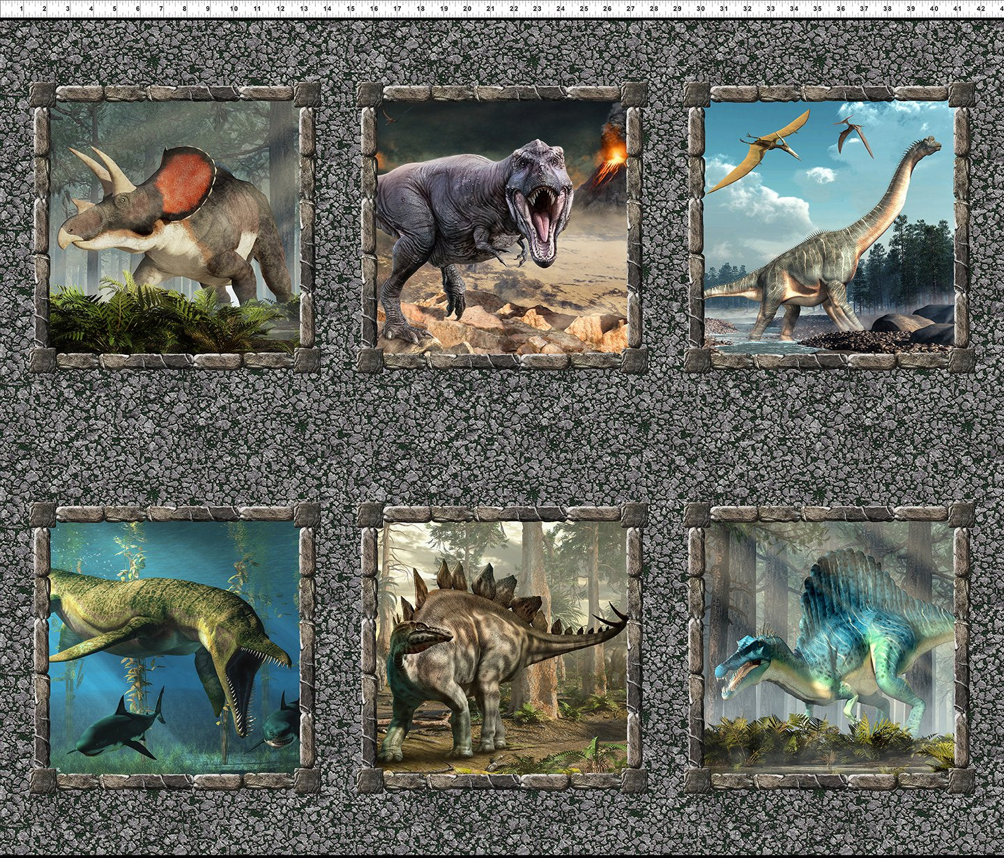 Jurassic - Block Dinosaur Panel