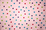 Flannel Pink multi dots small