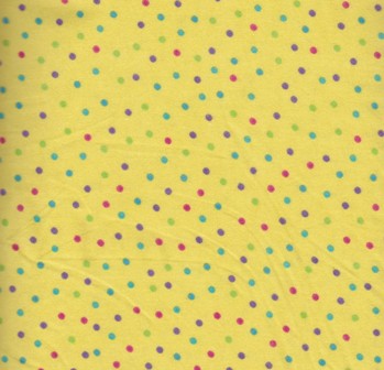 Flannel Yellow multi dots small