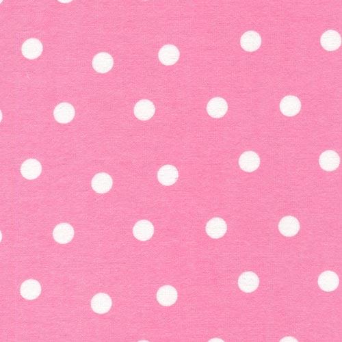 Pink flannel large white dots
