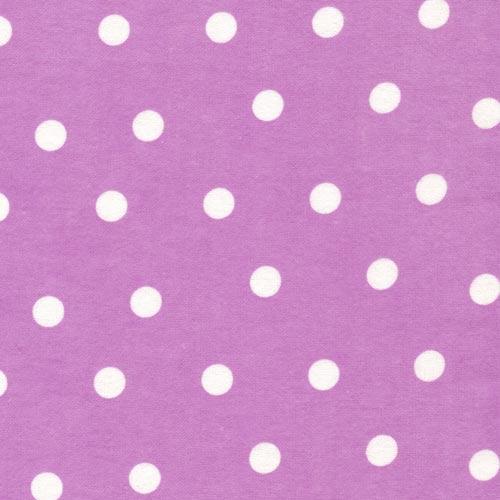 Purple Flannel - Large White Dots - Fat Eighth