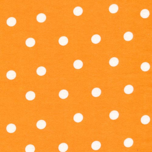 Orange flannel large white dots