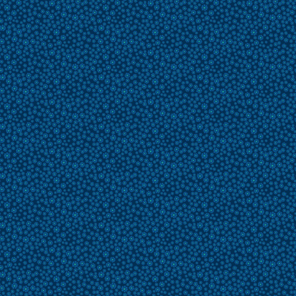 Blanket of Flowers - Navy Blue