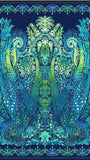 Luminosity - Floral Full Design - Blues and Greens with Metallic Gold Highlights