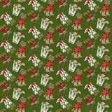 Howdy Christmas - Cowboy Boots on Green with Candy Canes