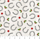 Howdy Christmas - Horseshoes on Taupe