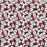 Minnie Mouse Dreaming In Dots - Tossed Minnie Heads on Red