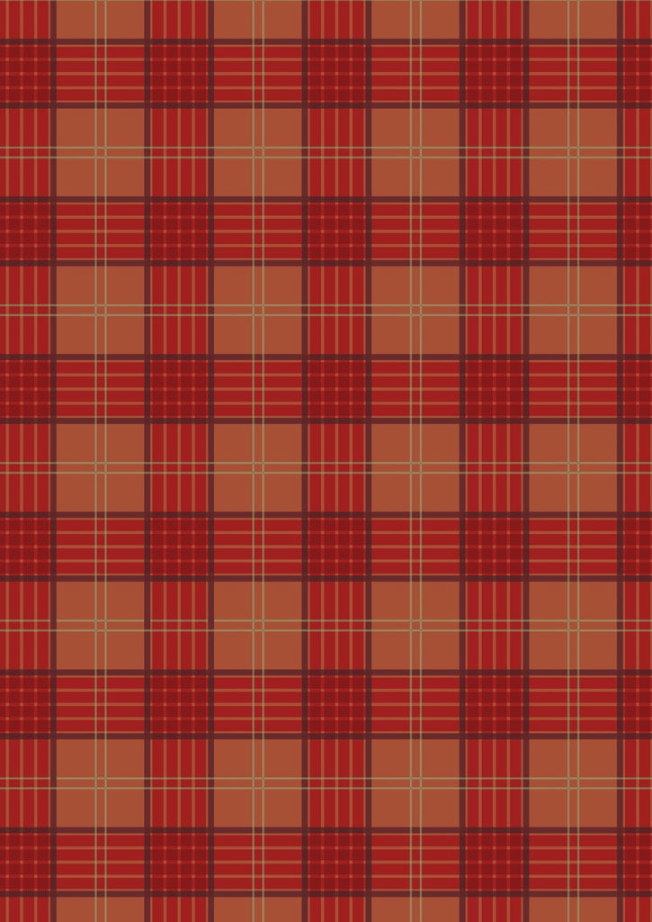 Celtic Coorie - Red and Warm Orange Check - Fat Quarter