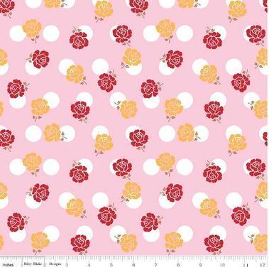 Sew Cherry 2: Flowers and Circles on Pink - Fat Eighth
