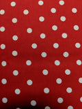 Red Flannel - Large White Dots - Fat Eighth