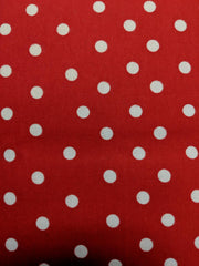 Red Flannel - Large White Dots - Fat Eighth