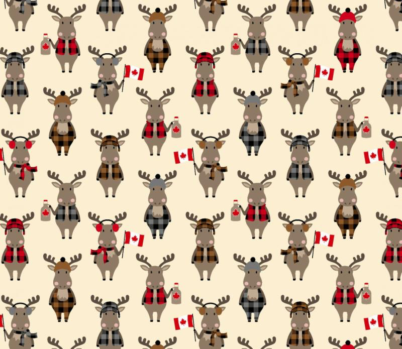 Purely Canadian Eh - Proud Canadian Moose on Natural - Flannel
