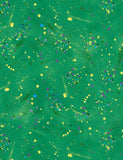 Utopia  - Small Gold Metallic Paint Splatters - Green