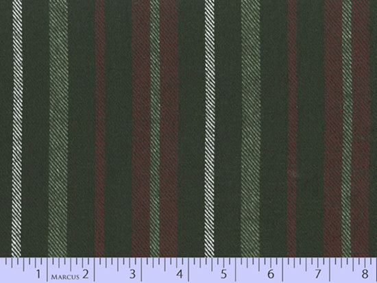 2 Sided Woven Flannel - Lumber Jack Stripes - Shaw Green