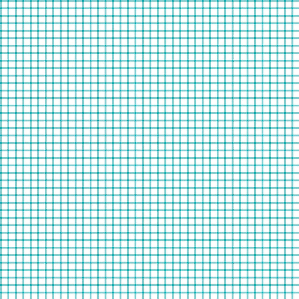 Piccadilly Plaids - White/Turquoise - Open Check